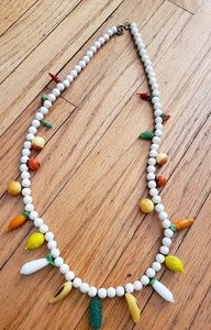 Vintage fruits & veggies necklace & bracelet set